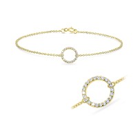 Round Gold Plated Silver Anklet ANK-516-GP
